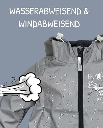 HECKBO Kinder Dinosaurier Dino Regenjacke Windjacke aus Reflektoren Material Jacke Jungen - 4 Jahre - wasserdicht & winddicht