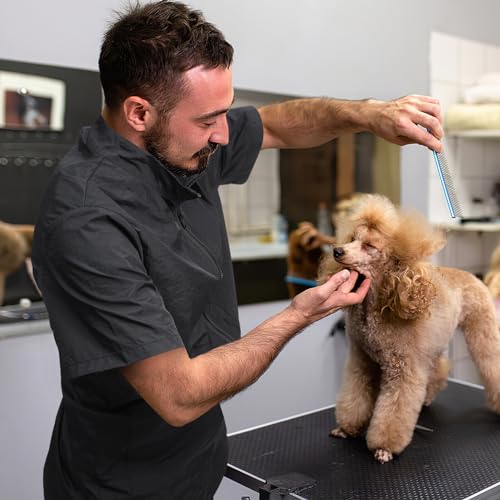 UKCOCO Wasserdichter Nylon Haustier Kosmetiker Uniform Schürze Für Hunde Katzen Fellpflege Und Nagelschneiden Leichter Schutzkittel Für Tierhandlungen Und Zuhause