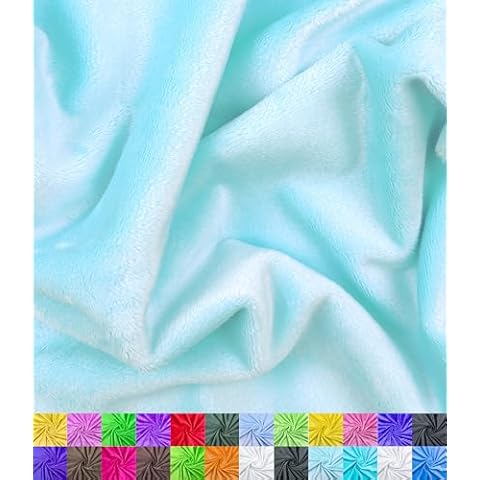 Barcelonetta Aqua Minky Fabric Plush by the Yard Cover