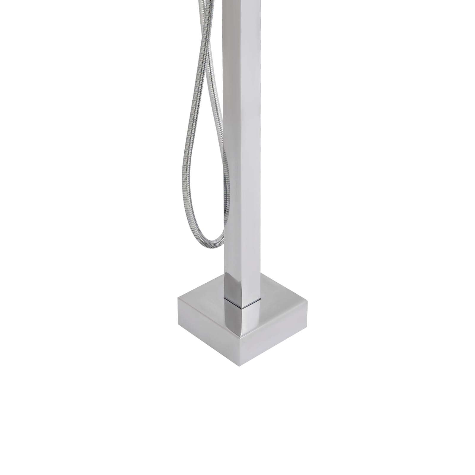 Rubinetto autoportante per vasca da bagno con doccetta girevole a 360°, montaggio a pavimento, vasca indipendente, classico, set di rubinetti per vasca da bagno (argento)