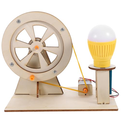 KONTONTY Generador Manual de Electricidad, Modelo Educativo de Madera para Experimentos Científicos, Kit de Energía DIY para Aprendizaje Stem y Proyectos Escolares Color Color Aleatorio