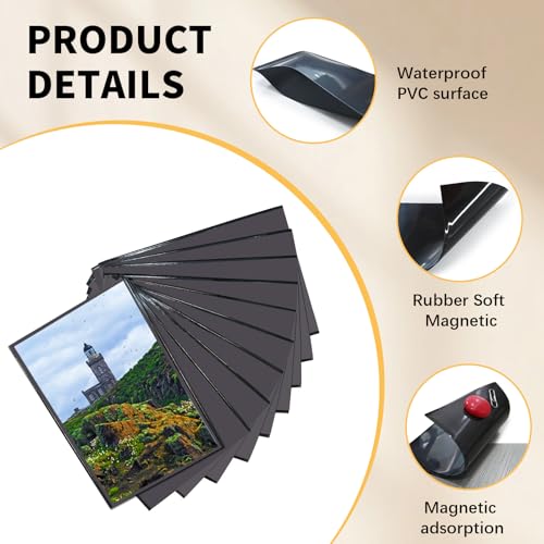 Landrain 15 Stück Magnet Bilderrahmen, Magnetischer Magnetrahmen, Magnetisch Foto(schwarz)