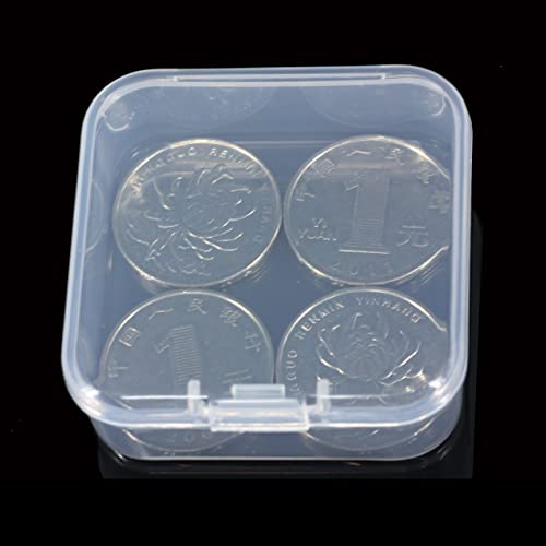 Image of 8 Pieces Small Plastic Box with Lids Square Plastic Containers Clear Plastic Boxes Craft Containers Plastic Beads Storage Containers Box for Beads Jewelry Small Items, 2.1x2.1x0.79 Inches