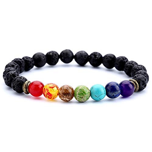 Lovealoe 8Mm Creative Lava Rock Aromatherapy Essential Oil Diffuser Bracelet Couples Natural Stone Beads Stretch Bracelet For Women Men #TOP9