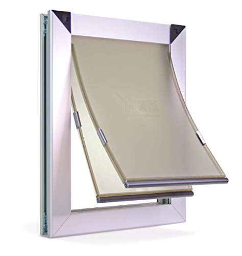 Large Dual Flap Heavy Duty Dog Doors for Exterior Doors - Solid Aluminum