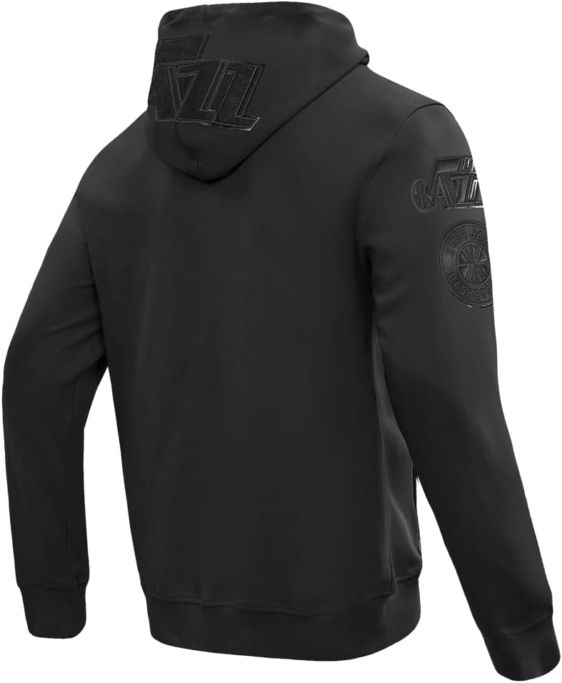 Pro Standard Mens NBA Utah Jazz Classic Triple Black Full Zip Hoodie Triple Black L - Image 4