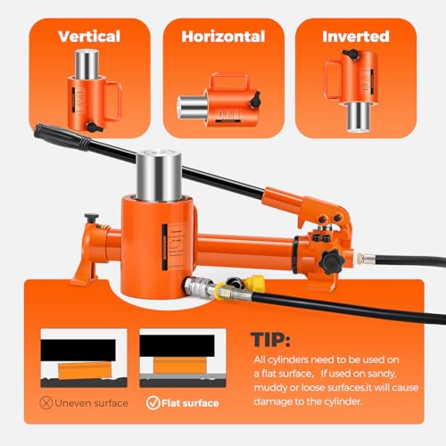 Image of Bonvoisin Hydraulic Ram Cylinder 50T Hydraulic Cylinder Jack Porta Power Ram 4 inch Stroke Single Acting Lifting Cylinders for Machinery Shipbuilding