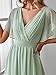 Ever-Pretty Women's Bridesmaid Dress V-Neck Ruffle Sleeves Ruched Bust Floor Length Chiffon Formal Dresses Mint Green US18