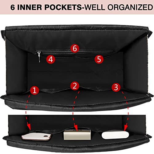 Image of IBFUN Utility Tote Bag with 24 Pockets, Large Teacher Tote for Women with Laptop Compartment, Travel Tote Bag with Zip Top