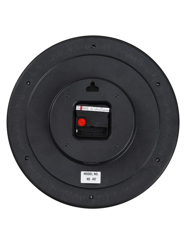 Image of CHRONIKLE Elegant Plastic Round Case Black Dial Analog English Numbers Wall Clock for Living Room Home Decoration Office Gifts (Size: 30 x 4 x 30 CM | Weight: 650 Gram)