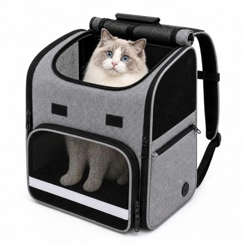 Sac à dos chat pliable résistant pour transporter un grand chat de 10kg - 2