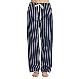 CYZ Women's 100% Cotton Woven Poplin Sleep Pajama Pants,F24008,Small
