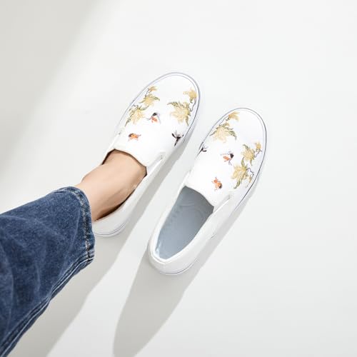 Image of Women's Canvas Slip On Sneakers Non Slip Loafers | low top non slip on walking breathable casual comfortable fashion tennis