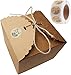 Geschenkbox Kraftpapier, Weihnachtsgeschenkbox 10 Stk für Brautjungfern Kraft Geschenkboxen mit 500stk Thank You Geschenkaufkleber und Jute Schnur 5M für Geschenke, Party, Geburtstag