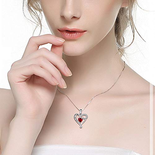 Mother's Birthday Gift I Love You Mom S925 Sterling Silver Heart Pendant Necklace #TOP2