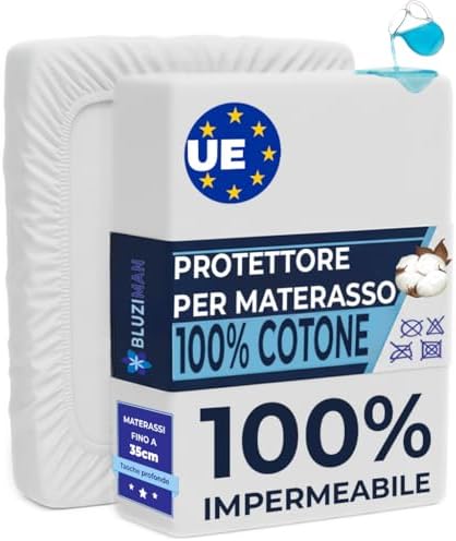 BLUZIMAN­® Coprimaterasso Matrimoniale Impermeabile, Altezza max....