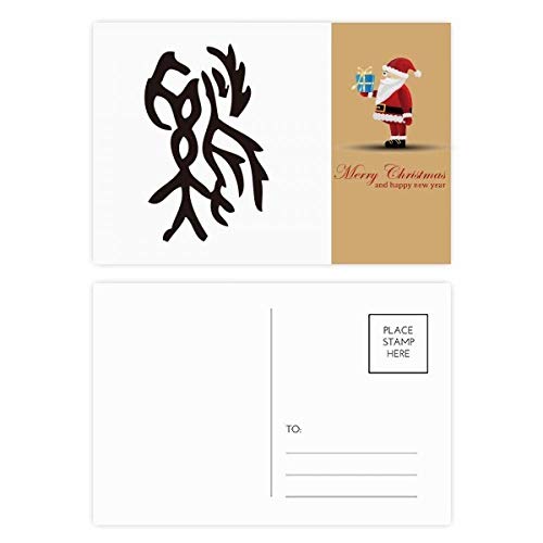 Cartes postales coq du zodiaque chinois et Père Noël Bones Inscriptions