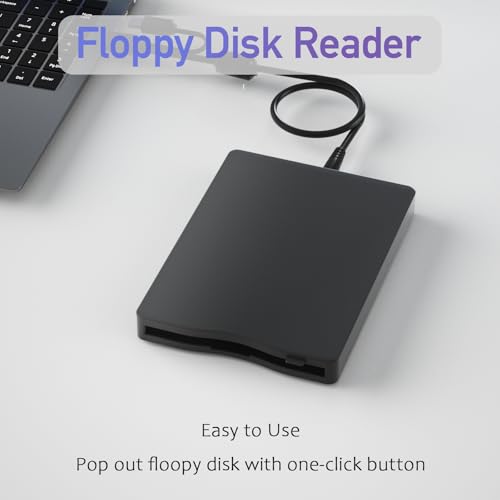 3.5 Floppy Drive USB External, Portable Floppy Disk Reader for Laptop, Plug and Play USB Disk Drive 3.5-inch External, Type C 1.44 MB FDD Drive, Reader for PC Windows 2000/XP/7/8/10/11 - Thumbnail 2