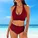 Labor Day Sales All High Waisted Bikini Sets for Women Tummy Control Swimsuit Halter Tie Back Crisscross Ruched Sexy 2 Piece Bathing Suit High Waisted Bikini Sets for Women