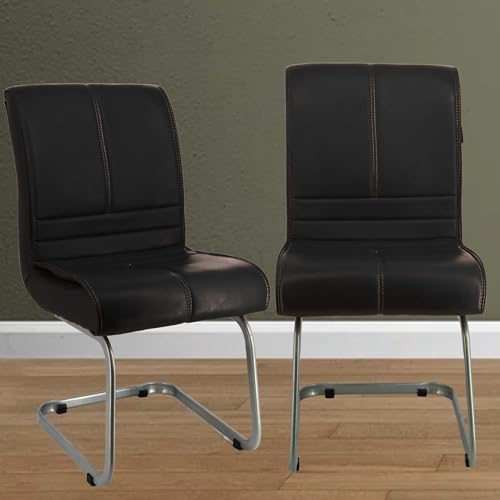 Image of NEWTURN Thanos No-Handles (Pre-Assembled) Office Visitor Chair| Fixed Stand Chair| Computer Chair| Study Chair| Desk Chair| Work from Home| Teak Wood Workstation Chair with 2 Years Warranty (Black)