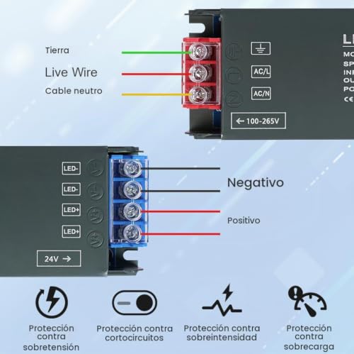 Miniatura 7 de Axfee Transformador 220v A 24v, 100w Controlador Led Voltaje Constante