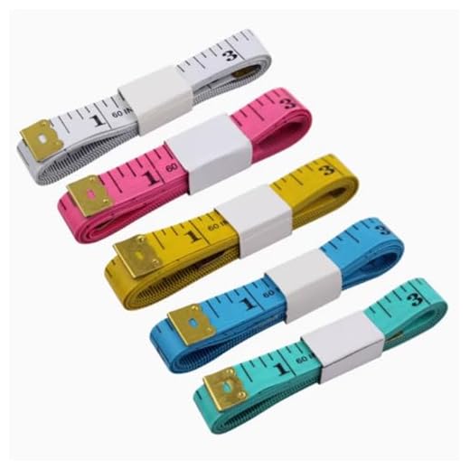 5 Pack Soft Measuring Tape for Body Fabric Sewing Tailor Cloth Measurement Craft 60 inch/150cm Double Scale Measuring Tape Fabric Craft Tape Measure Sewing Flexible Ruler, White/Blue/Green/Yellow/Pink