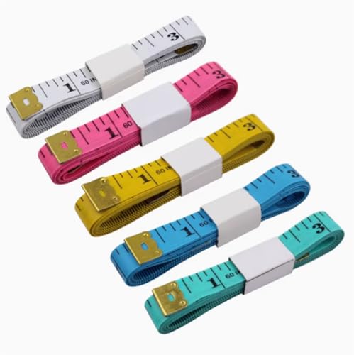 Pack de 5 cintas métricas flexibles 150 cm doble escala miniatura 1