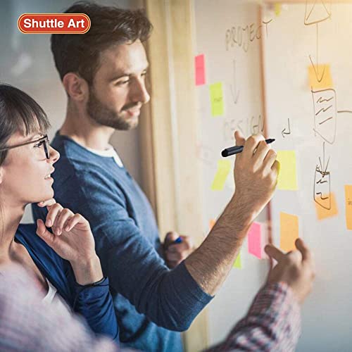 Image of Shuttle Art Dry Erase Markers, 15 Pack Black Magnetic Whiteboard Markers with Erase,Fine Point Dry Erase Markers Perfect For Writing on Whiteboards, Dry-Erase Boards,Mirrors for School Office