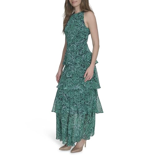 Tommy Hilfiger Women's Sleeveless Halter Neck Tiered Maxi Dress3