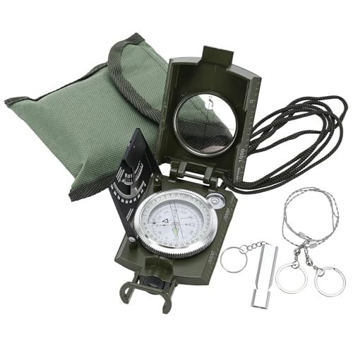 COVVY Compass Outdoor Military Waterproof Lens Sighting Scout Compass High Precision Directional Compass Hiking with Survival Gifts Whistle for Hiking Backpacking CampingOutdoor Navigation