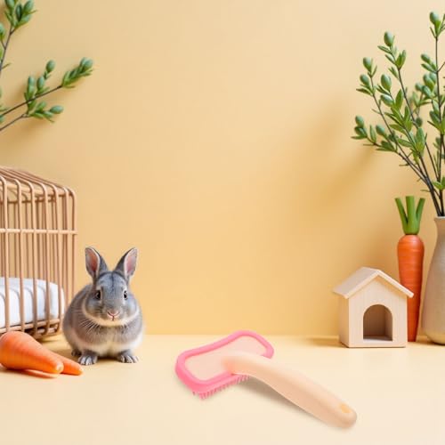 TOBBOMEY Soft Silicone Pet Massage Grooming Brush for Rabbits and Guinea Pigs, Small Pink Bath Comb for Shedding and Hair Removal, Pet Bathing Massage Tool for Small Animals - Image 6