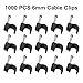 HARFINGTON 100pcs Cable Clips 6mm Wire Wall Clips with Steel Nails Round Management Electrical Cord Nails Tacks Clips for Ethernet/Telephone Cable Home Desk TV Wire, Black