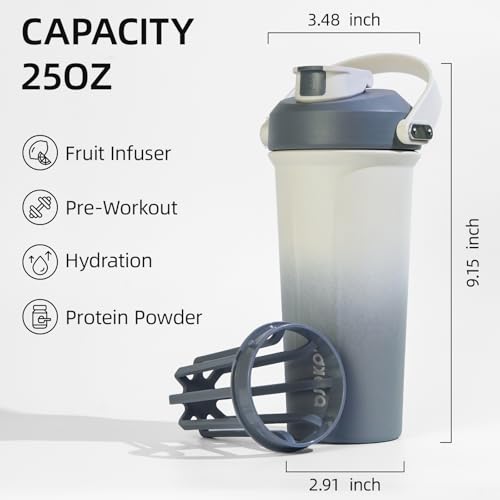 Image of BJPKPK 25oz Insulated Protein Shaker Bottle Stainless Steel Cup with Handle