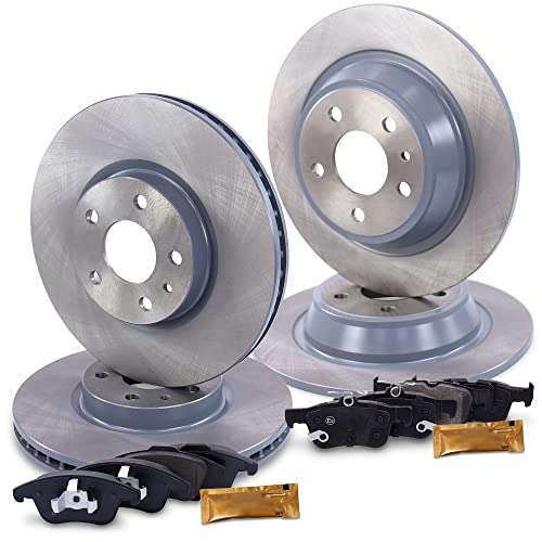 ATEC GERMANY Juego de frenos incl. discos de freno delanteros Ø 300 mm ventilados + traseros Ø 300 mm completos + pastillas de freno Compatible con FORD MONDEO Mk5 (CE) (CD) (CF)