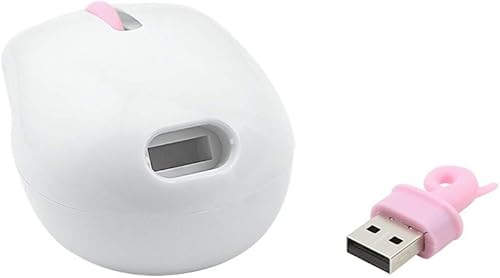 Vista 3 de Design Cute Portable Pig 1200DPI Mute Mini 2.4Ghz Ratón creativo inalámbrico Ratón Mini Gaming Mouse Pad (blanco, tamaño único)