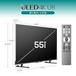 Hisense 55-Inch Class U8 Series Mini-LED ULED 4K UHD Google Smart TV (55U8N, 2024 Model) - QLED, Dolby Vision IQ, Dolby Atmos, Full Array Local Dimming Pro, 144Hz Game Mode Pro, Alexa Compatibility - Image 2