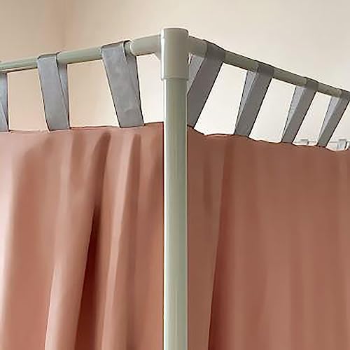 Elegant Bed Frame Curtain Canopy Cozy Drape Bed Netting Canopy Frame with Curtain 4 Corners Post Canopy Bed Curtain for Adults,Grey,Twin