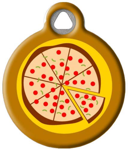 Dog Tag Art Food-Themed Custom Pet ID Tags for Dogs and Cats, Personalized Dog Tags with Customized Identification Informatio - Pizza - Large