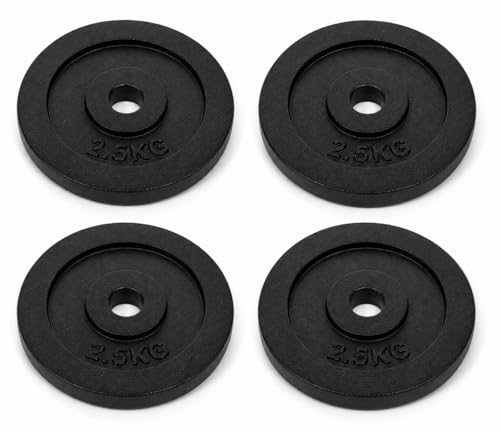 Image of Cast Iron Weight Plates for Home Gym (Centre Hole 30mm)- Standard Gym Plates for Strength Training, Durable & Rust-Resistant, Multiple Weight Options | From the House of Healthycliq | Sedex Certified | Bodybuilding Fitness And Core Fitness (10KG (2.5KG X 4), Cast Iron)