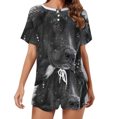 Ensemble de pyjama pour femme haut de gamme en tissu léger et respirant Chien des Neiges