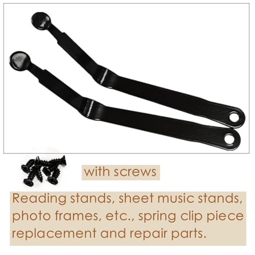 JLEivvi 6 Pack Book Stand Page Clip Book Page Holder Book Holder Press Torsion Spring with Screws Replacement Repair Parts for Reading Bamboo Tray Cookbook Music Book Frame Rest Desktop, Black - Image 3