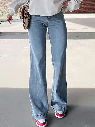 LQI Women's High Waist Baggy Boyfriend Jeans Distressed Wide Leg Denim Pants3