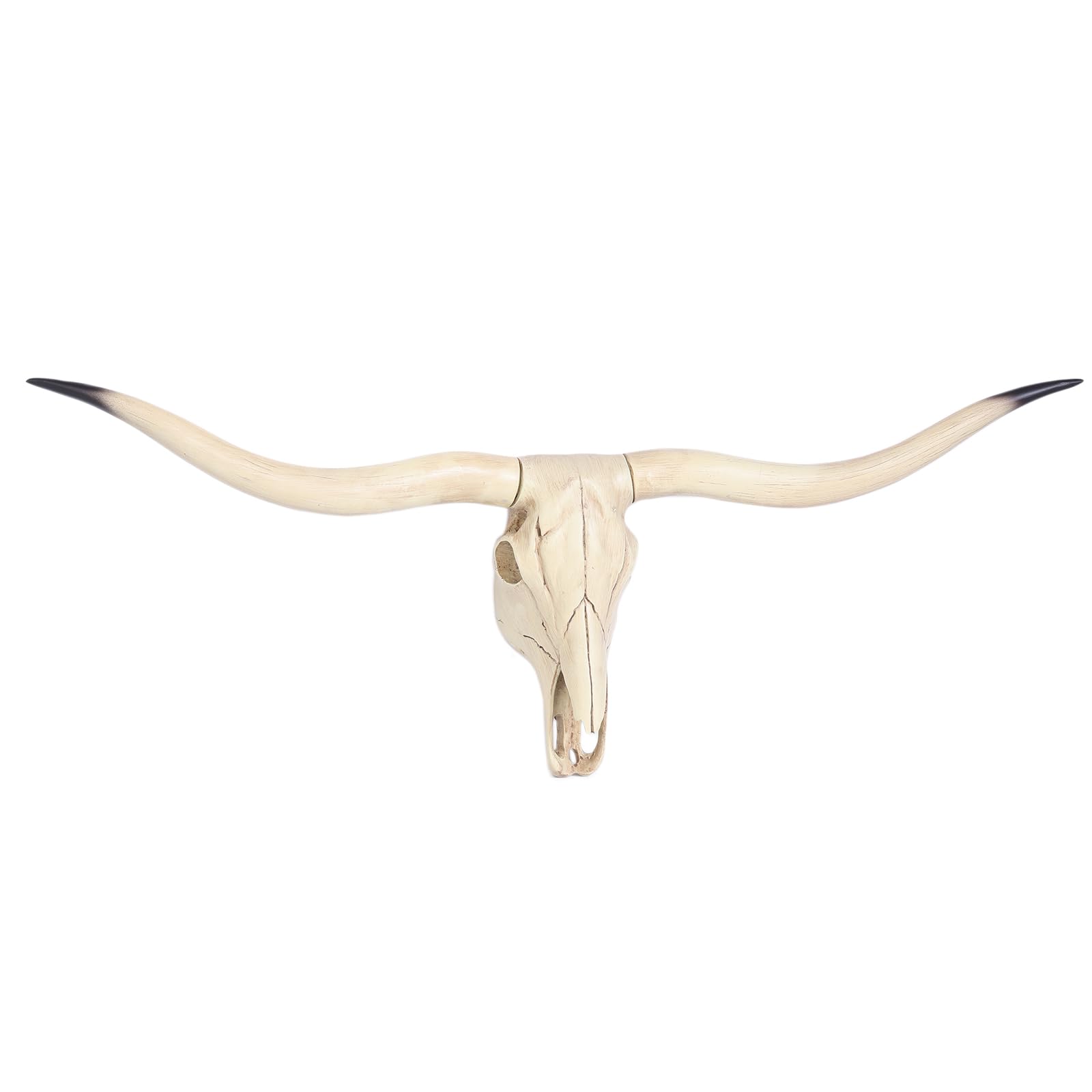 ZHANYUN Long Horn Cow Skull Wall Hanging Decor,Faux Longhorn Skull Faux Taxidermy Animal Head Cow Skull Wall Sculptures Hanging Art,Bull's Head Farmhouse Decor Wall