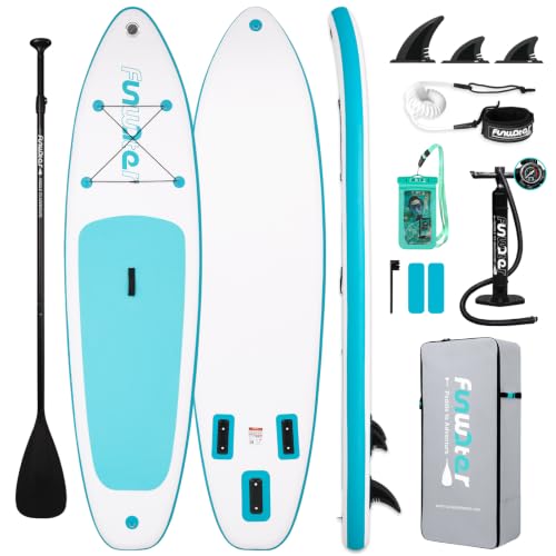 Image of FunWater Inflatable Ultra-Light Stand Up Paddle Board for All Skill Levels with Premium SUP Paddleboard Accessories,Non-Slip Comfort Deck for Youth & Adults