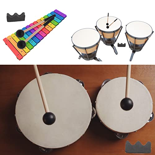 Cheerock 1 Pair Wood Tongue Drum Mallets With Bracket, Black Handpan Drum Sticks, Rubber Handle Steel Tongue Drum Mallet, Percussion Instruments Accessory #TOP4