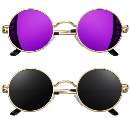 Image of CGID Retro Round Polarized Sunglasses Men Womens Circle Hippie Shades E01