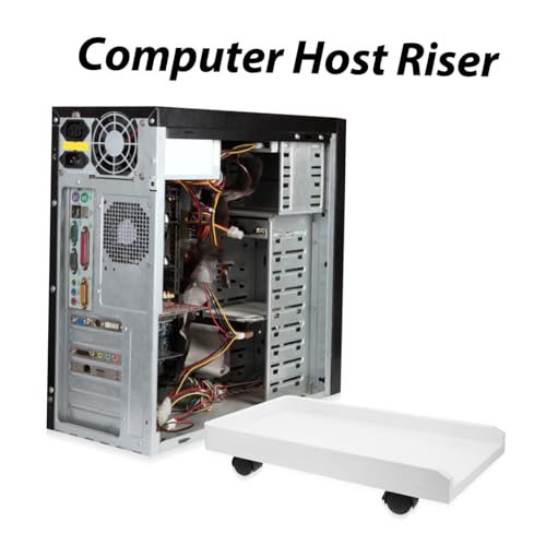 Soporte móvil para CPU con ruedas giratorias y freno, elevador para torre de computadora, ideal para pisos alfombrados, diseño moderno y ventilación mejorada miniatura 7