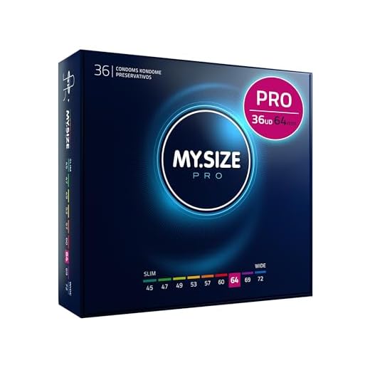 MY.SIZE PRO Condones ÉLITE, talla 6, 64 mm, XXL, 36 piezas - Látex Vytex extra puro, fácil de abrir