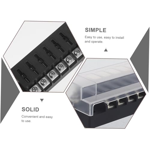Luxshiny 1set Circuits Fuse Block Kit para Automoción y Uso Compacto Panel de Fusibles con Ubicaciones de Tierra Instalación Fácil para RV, Camión y Barco miniatura 6