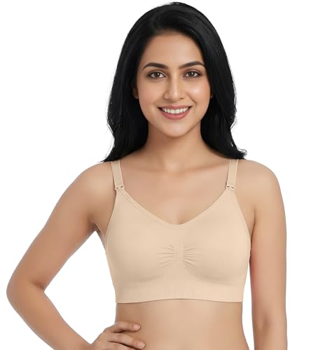 Image of DClub Comfort Revolution Seamless Bra -Easy lite Full-Coverage Wireless Everyday Bra with Soft Comfort with Removable Pad.